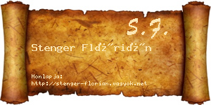 Stenger Flórián névjegykártya